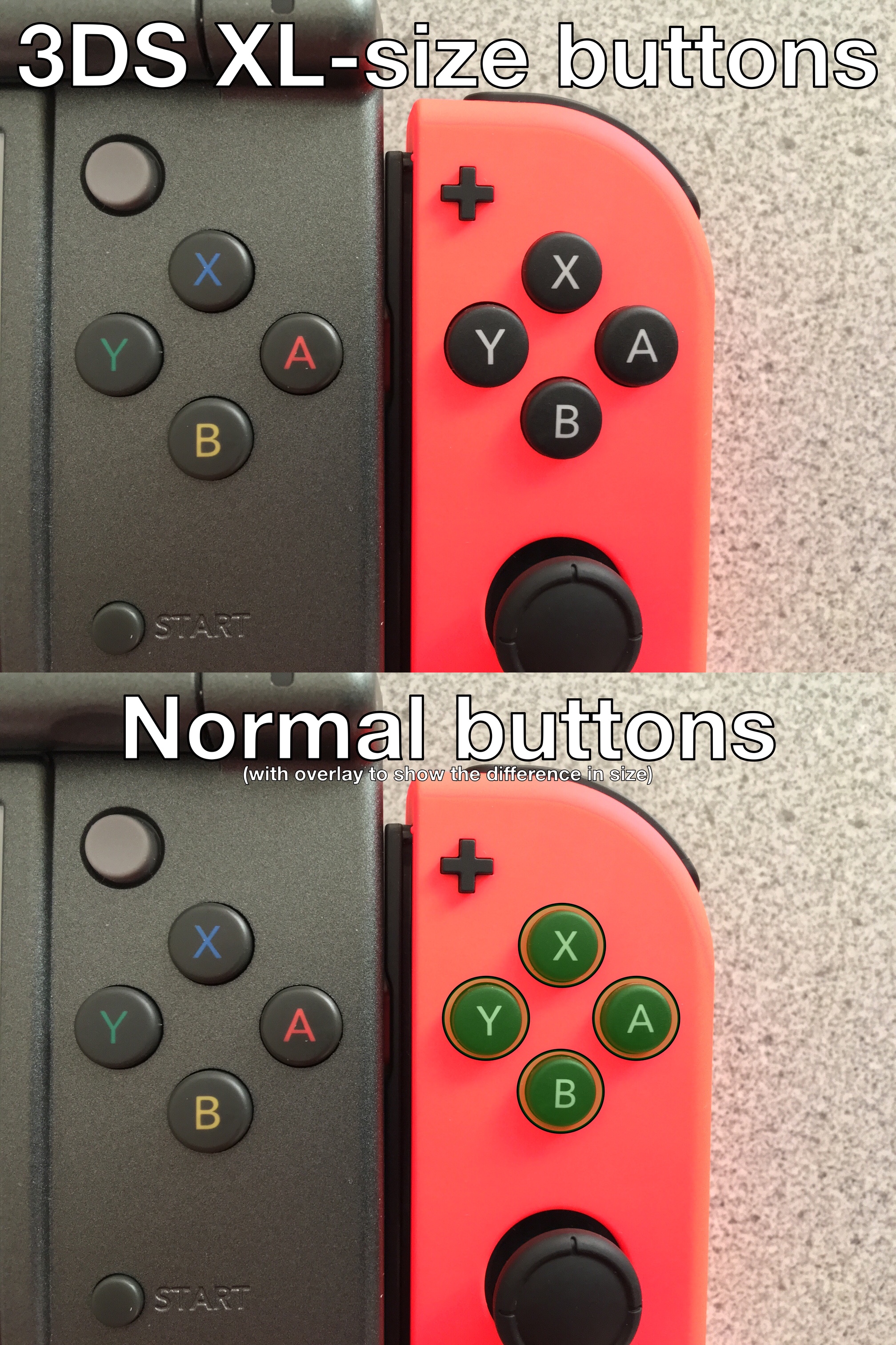 3ds Xl Size Buttons Would Ve Fit On The Right Joy Con Oc Nintendoswitch