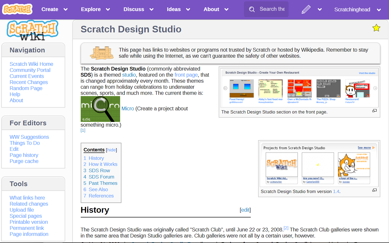 Scratch Wiki:Table of Contents/Front Page - Scratch Wiki
