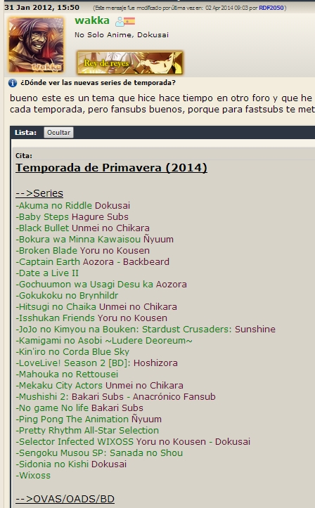 ¿Dónde ver las nuevas series de temporada de un fansub de calidad? uq3S83