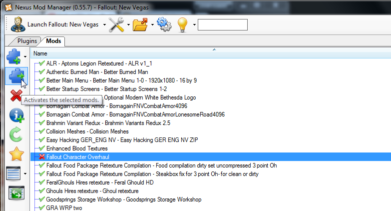 Installing New Vegas Redesigned 3 in the Nexus Mod Manager