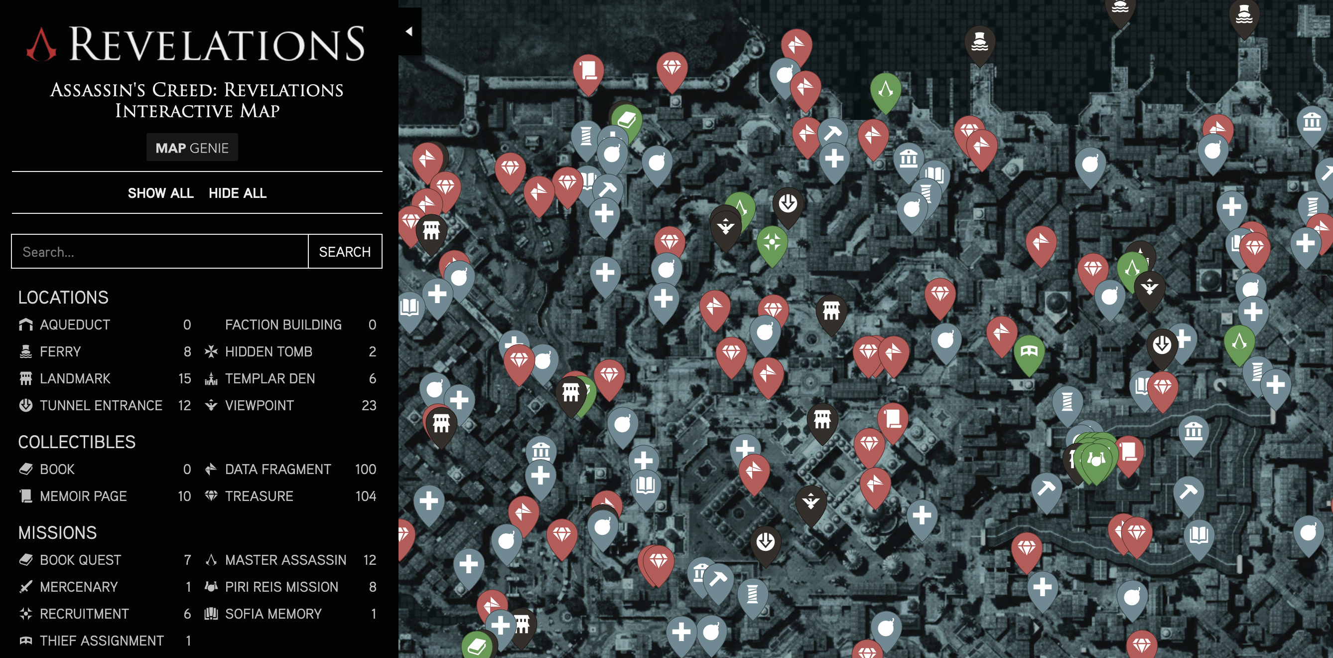 Assassin's Creed Revelations Well map