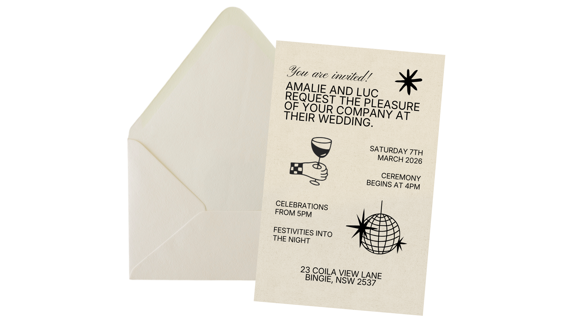 Open Envelope with Invitation