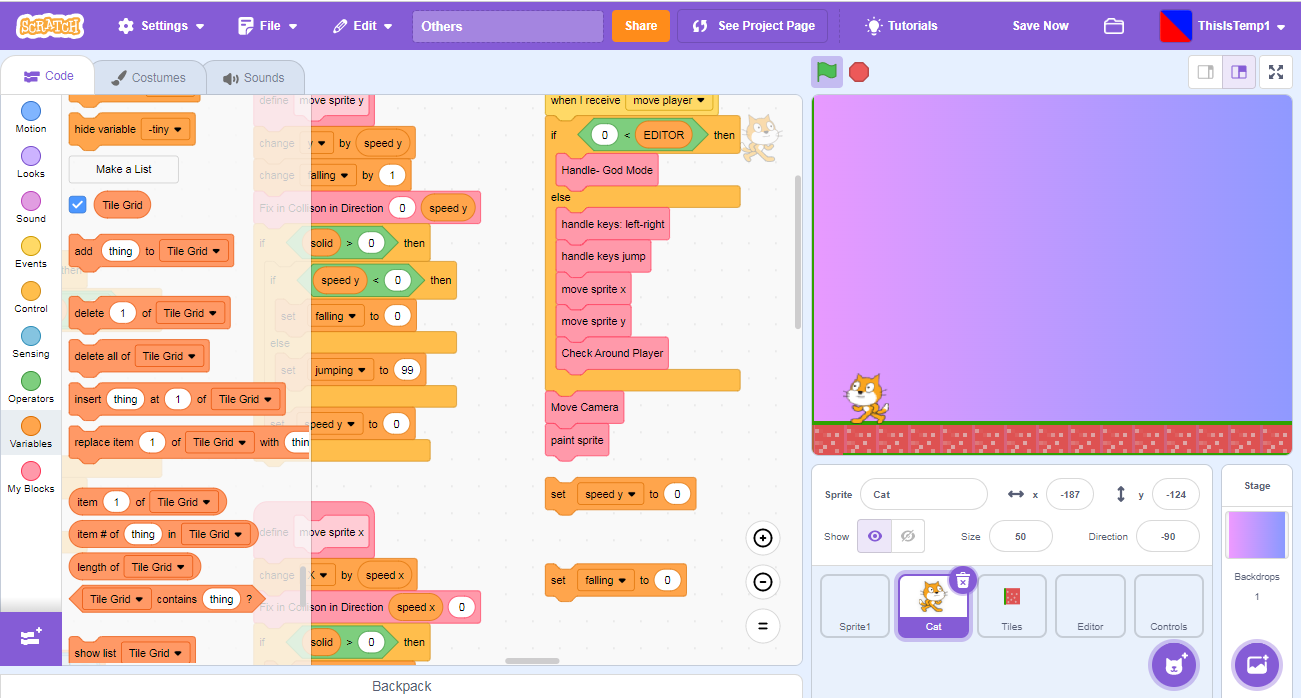The lists aren't showing. - Discuss Scratch