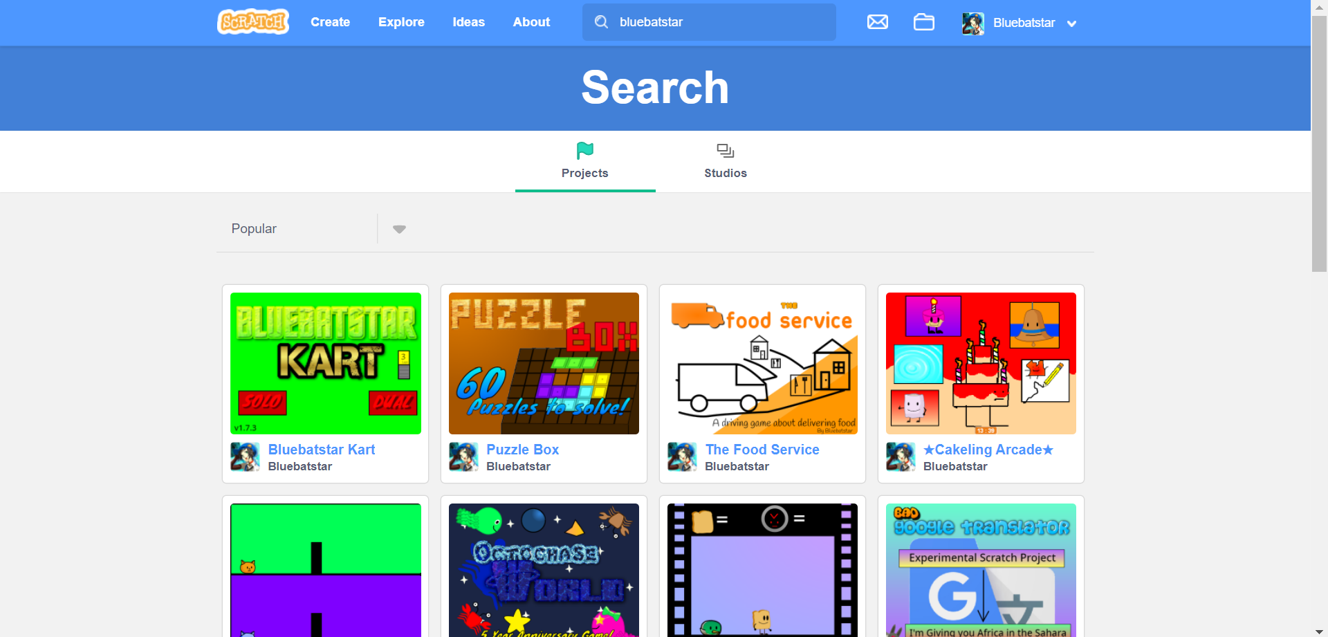 Can you get your own projects in the search? - Discuss Scratch