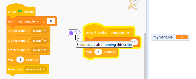 An indicator for how many clones are running a script - Discuss Scratch