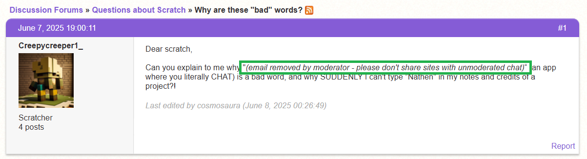 Posts edited by ST visible UNEDITED in Google Search - Discuss Scratch