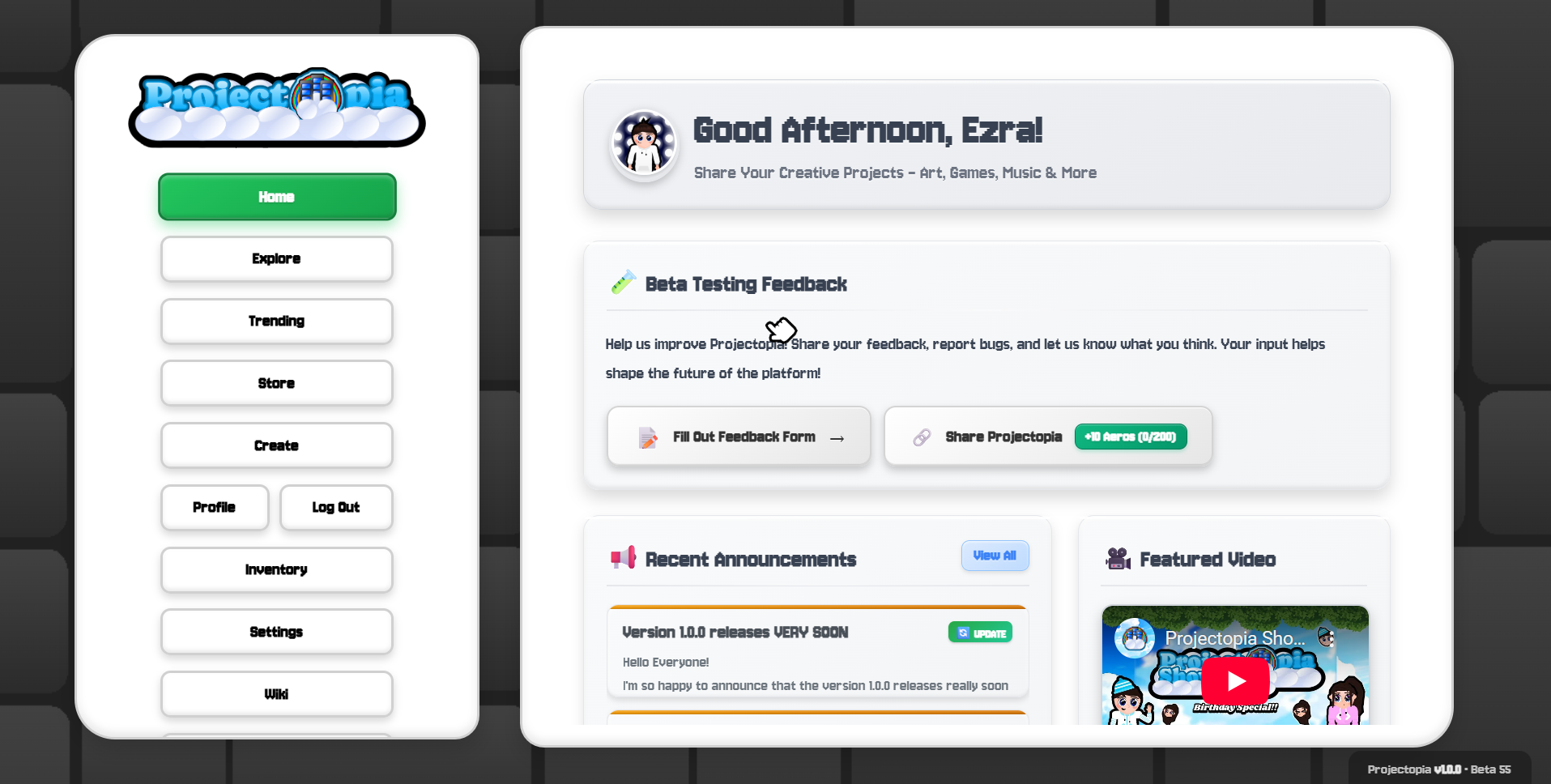 ~ My Own Project Feedback platform: Projectopia.live ☆彡 ...