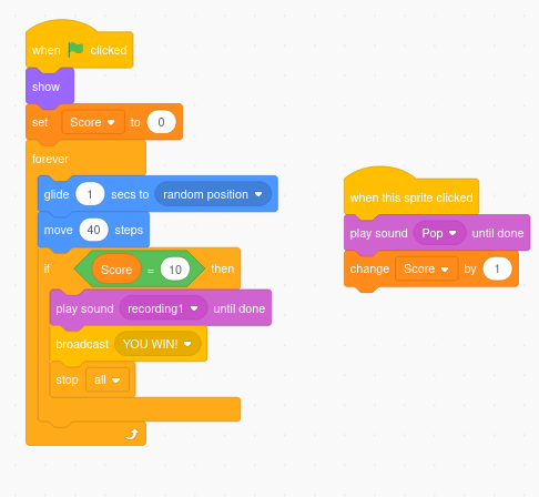 Help with winning score - Discuss Scratch