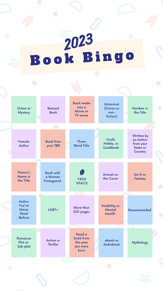 Bingo Card with different book options