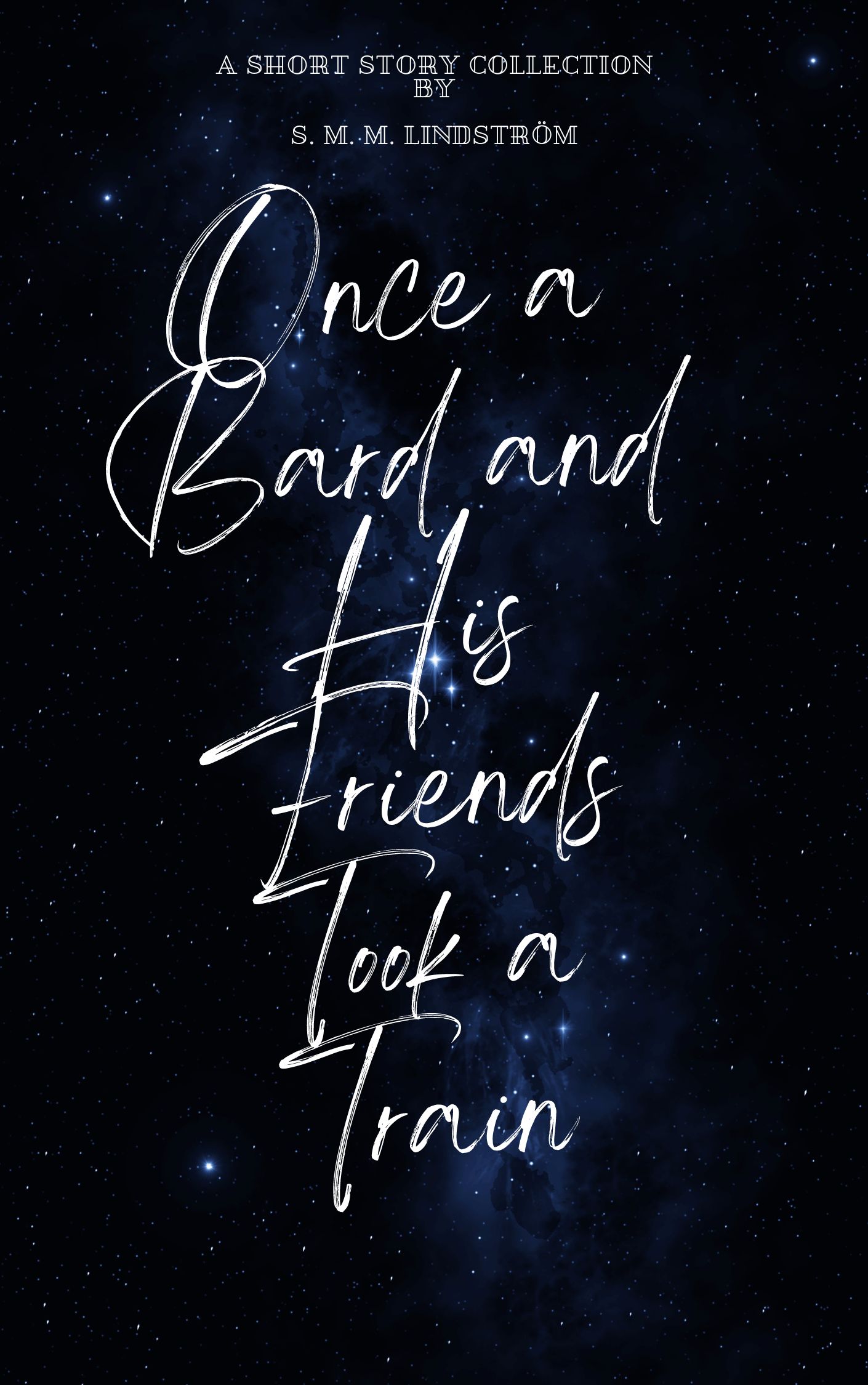 Book cover with the title of the book over a starry sky