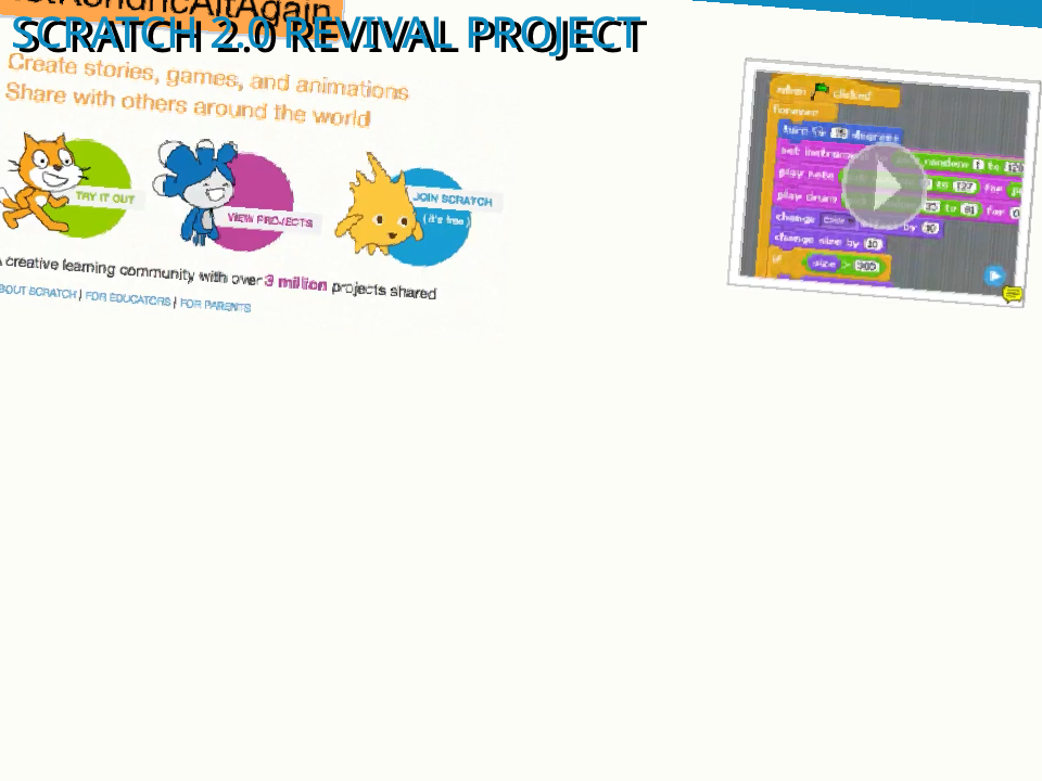 [WORK IN PROGRESS] The Scratch 2.0 Revival Project - Discuss Scratch