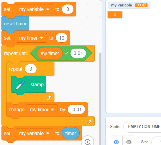 Simple count down timer - Discuss Scratch