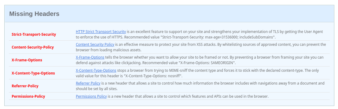 Aeonfree websites probably don't have any of the security headers in the image