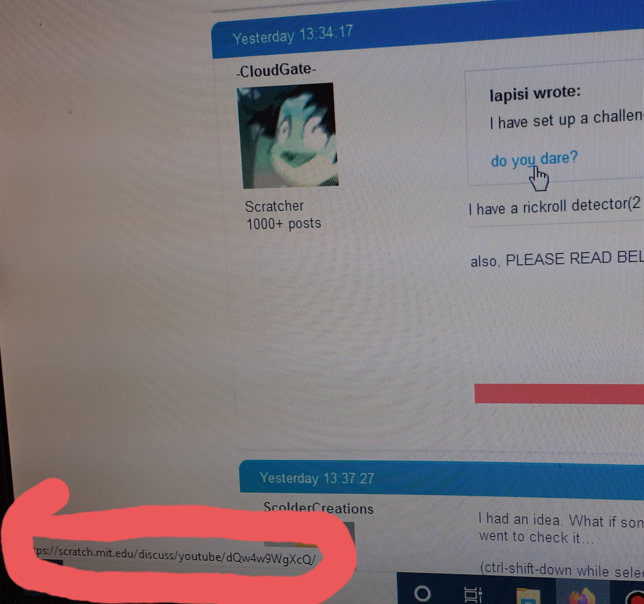 Rich Lafferty (mendel@hachyderm.io) on X: @SlackHQ okay there is  apparently a warning when someone tries to rickroll you or worse, but 1)  the fact you need a warning is a giant UX