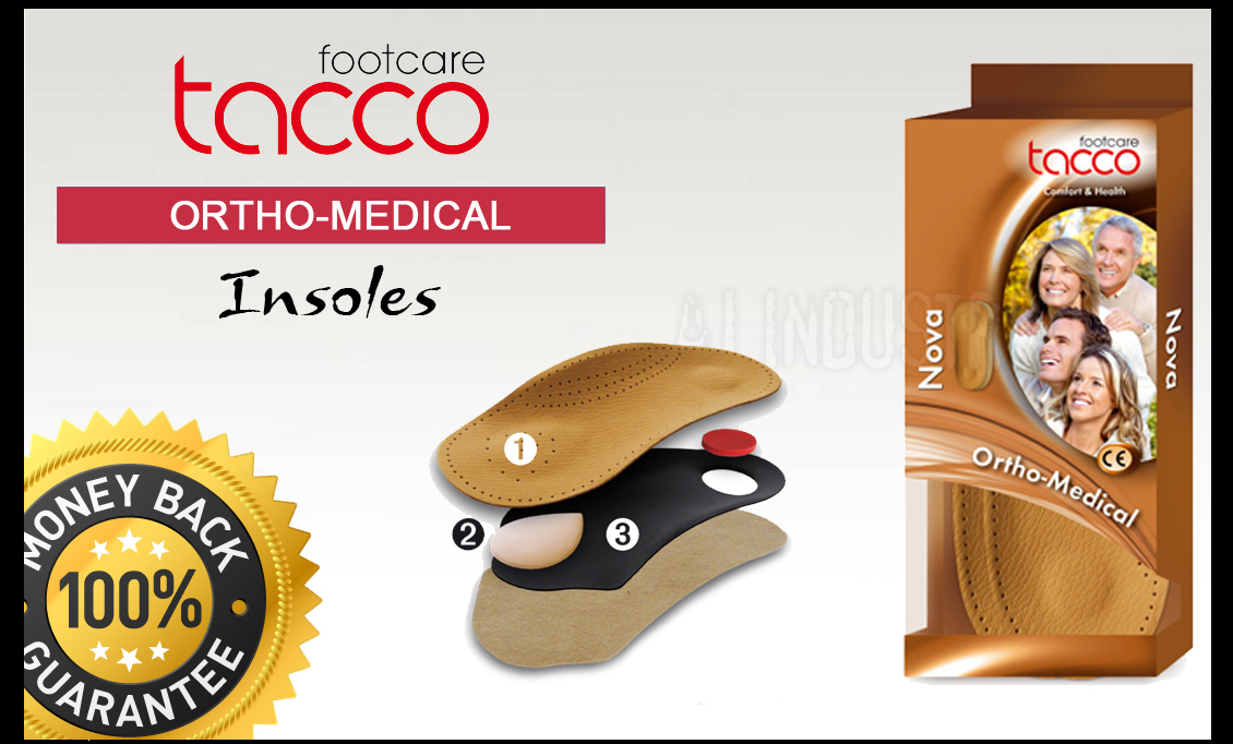 All Sizes TACCO NOVA Footcare Women ORTHOPEDIC MEDICAL Leather Insoles Men