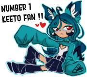 drawing of subeta avatar saying 'Number 1 Keeto Fan!!'