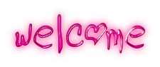 pink letters saying welcome