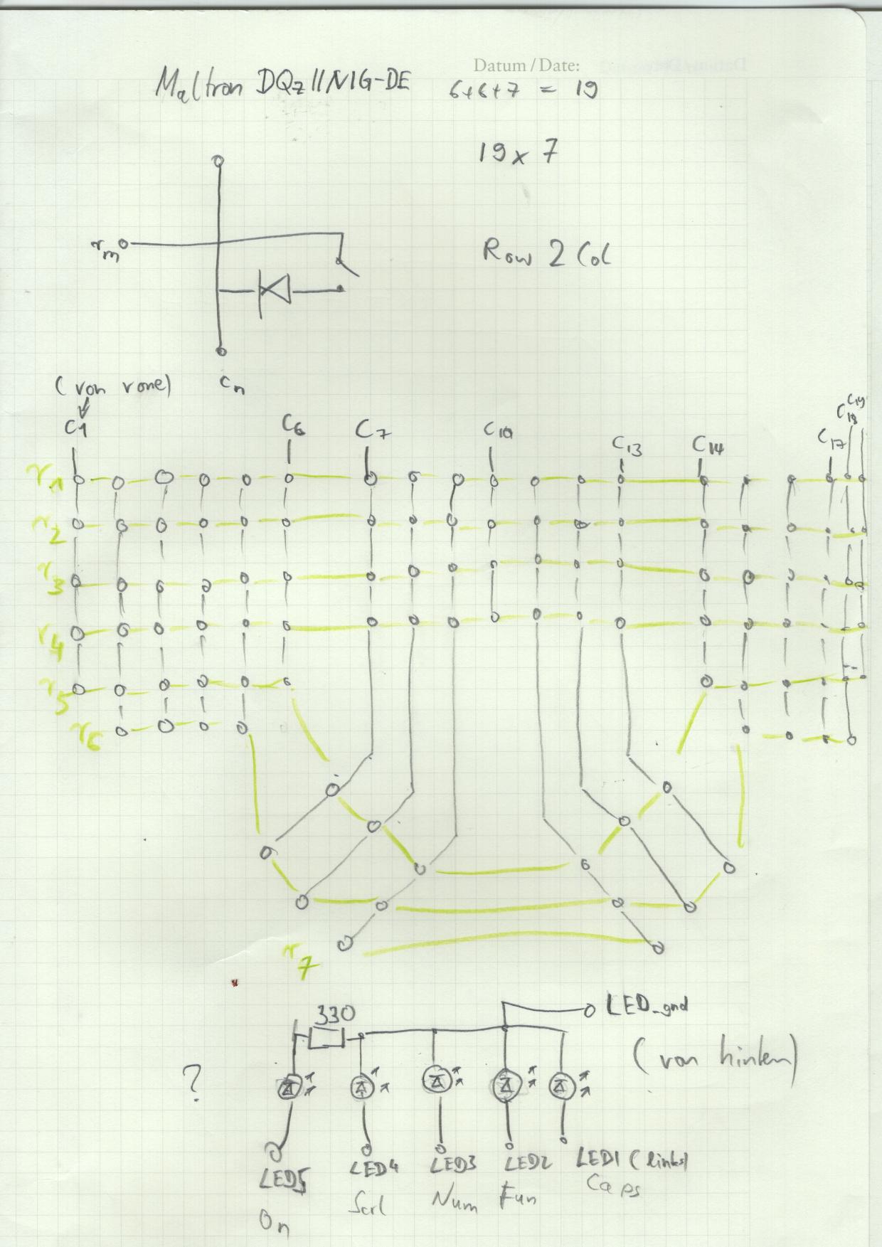 DQz11N1G-DE keyboard matrix