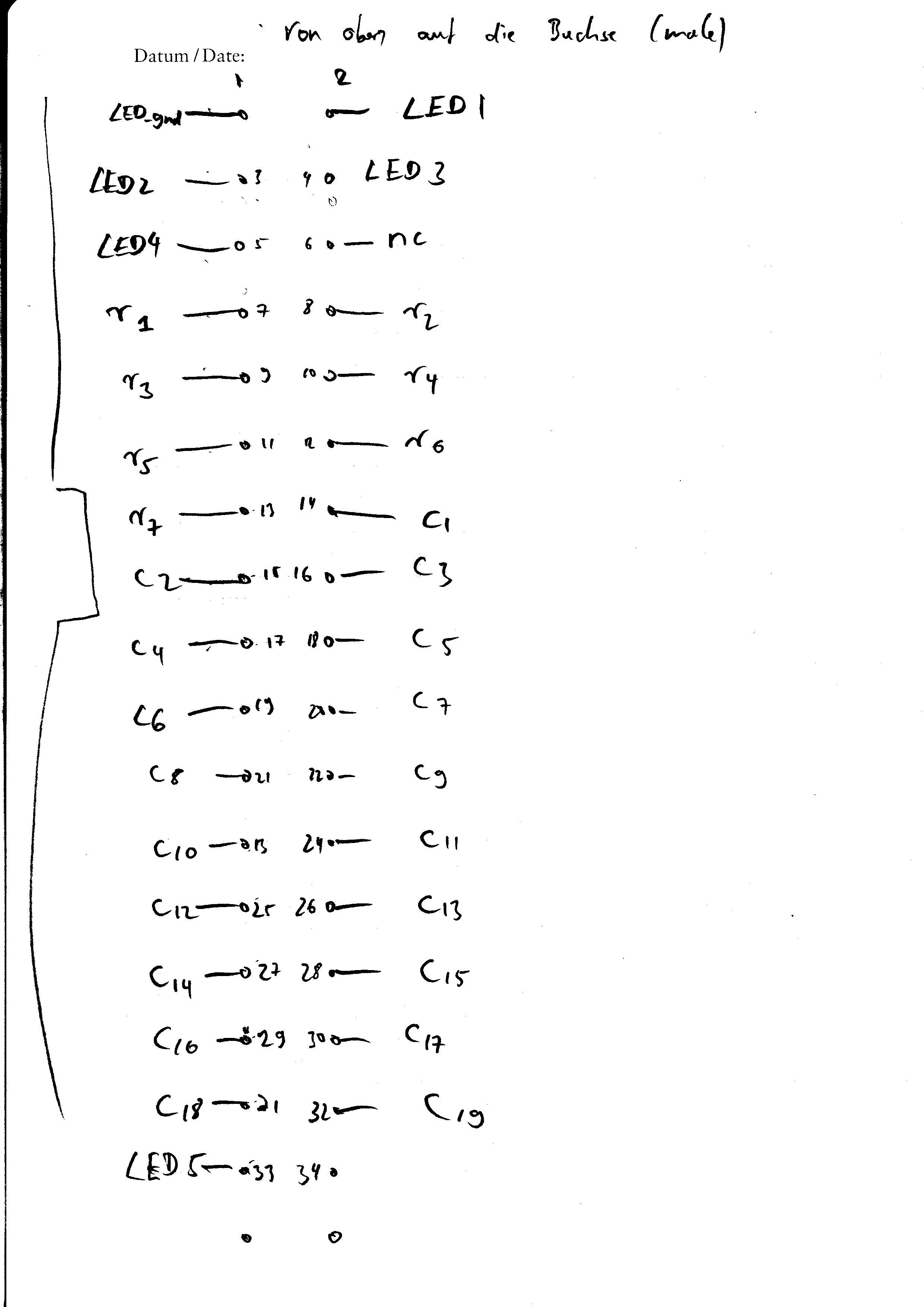 DQz11N1G-DE keyboard matrix connector