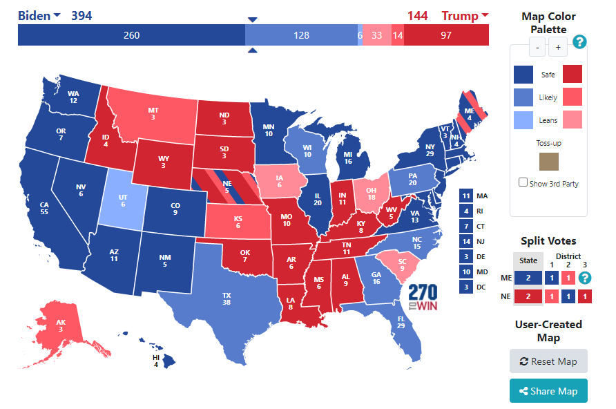 Got bored and compared Biden20 vs Trump16 and Clinton16 vs Trump20 : r ...