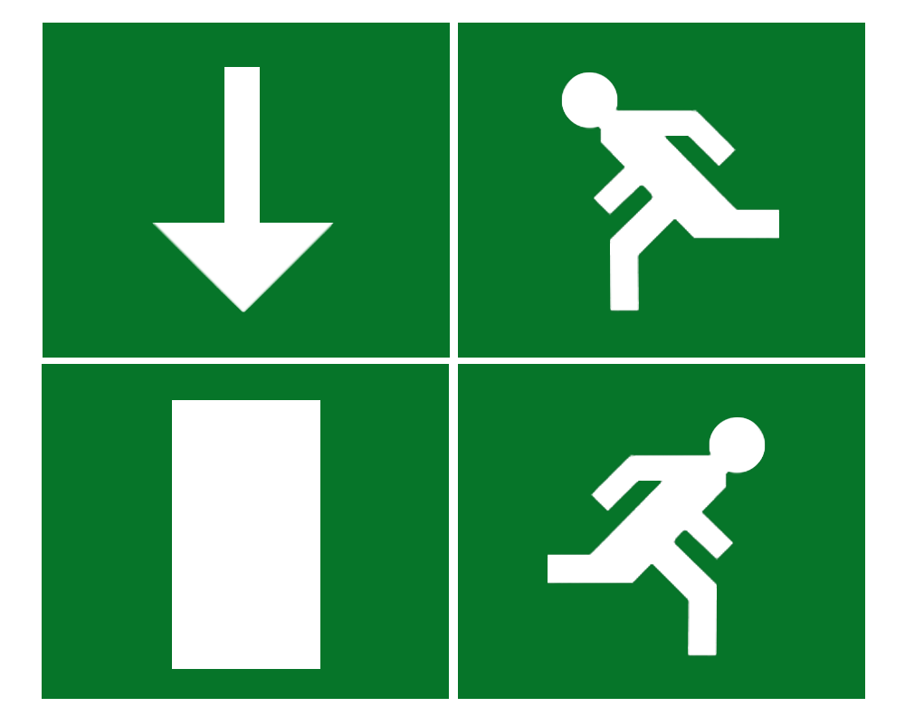 LED Exit Sign Emergency Lights Bulkhead Maintained/NonMaintained