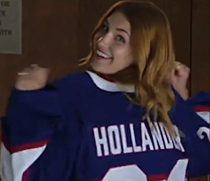 Rose wearing Shane's jersey