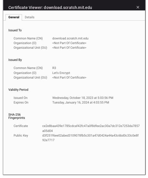 Scratch Code Certificate Renew Certificate - Discuss Scratch