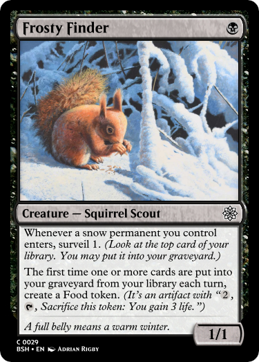 Frosty Finder card