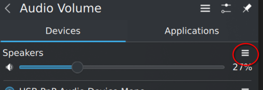 screenshot showing hamburger menu
