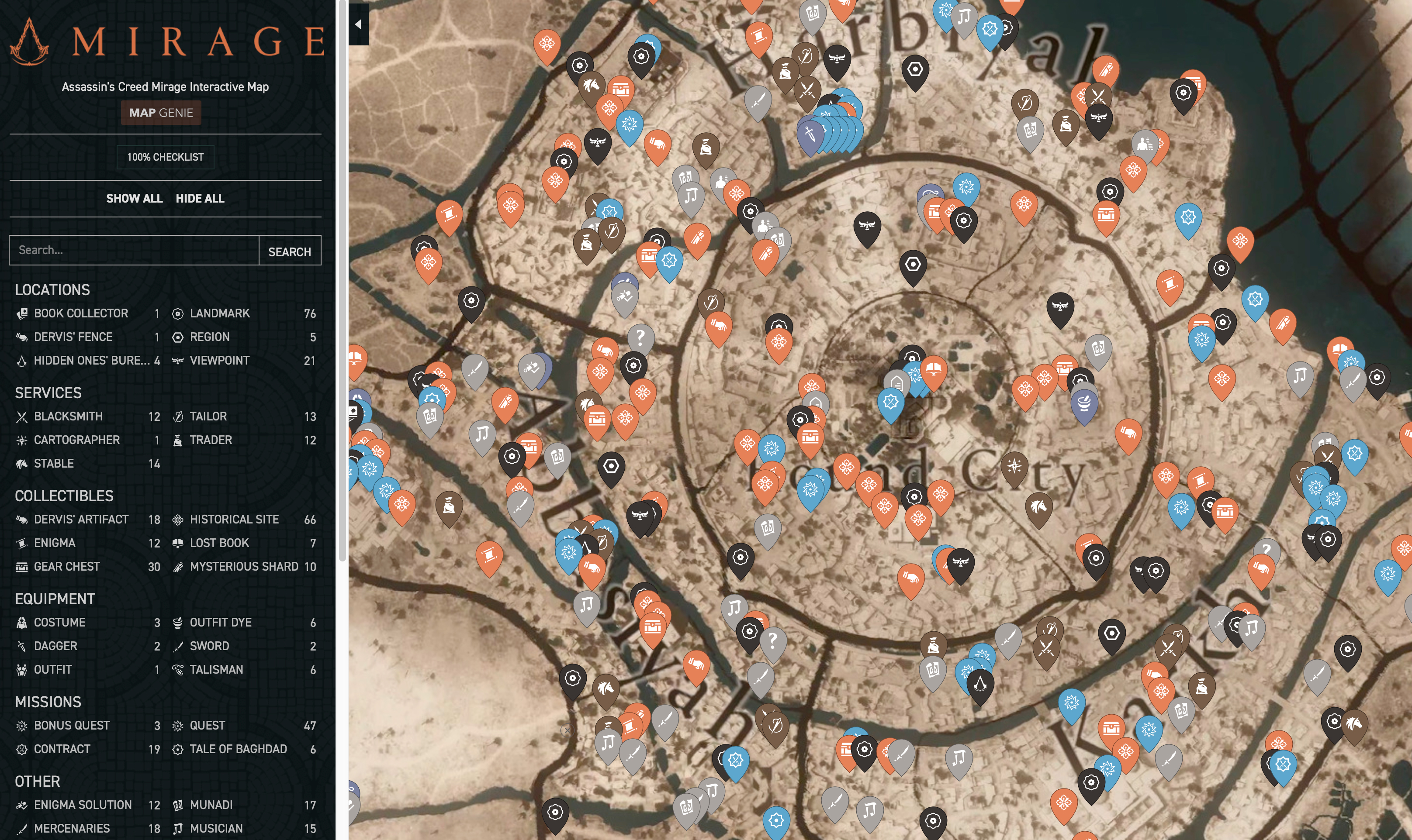 Assassin's Creed 1 Interactive Map
