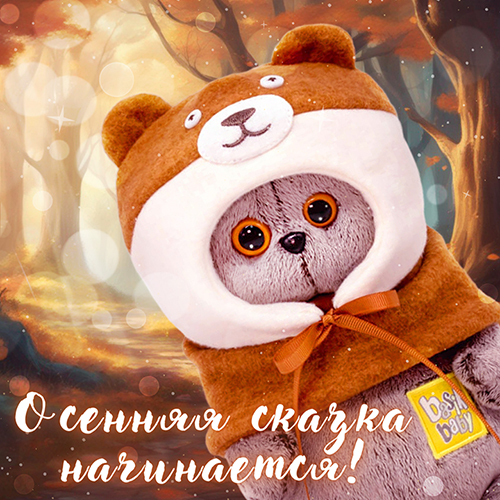Басик в шапке "Медвежонок"