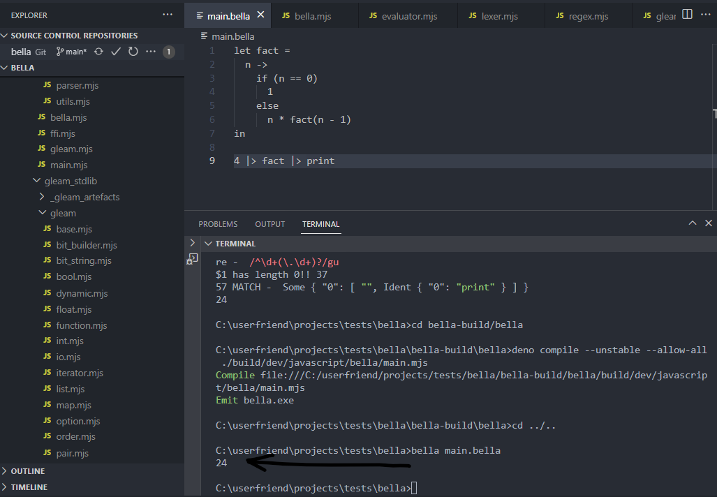 Bella ⌁ A simple functional programming language ⌁ Written in Gleam ...