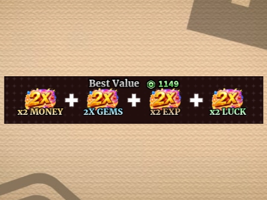 2x Money + 2x Gems + 2x EXP + 2x Luck (Sailor Piece)