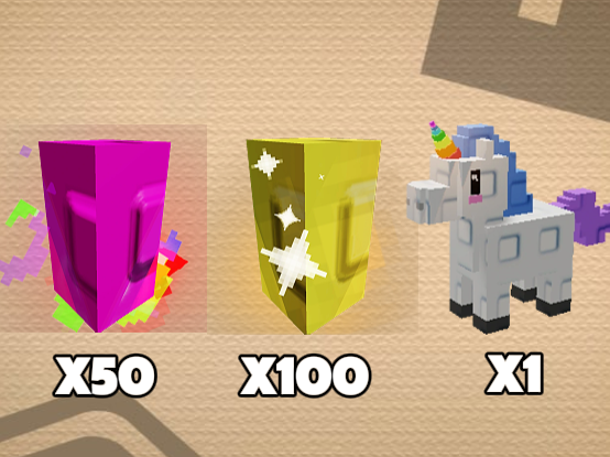 x50 Rainbow Seed + x100 Gold Seed + x1 Unicorn (GAG 2)