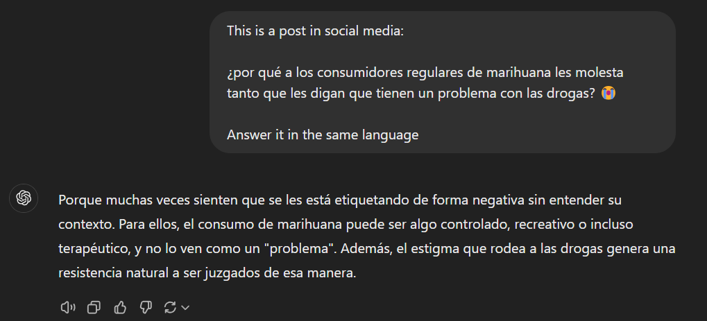 ChatGPT respondiendo al mismo tuit casi de la misma manera
