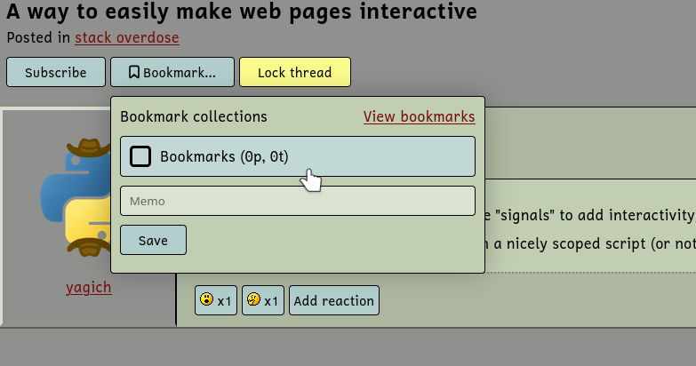 bookmarking a thread
